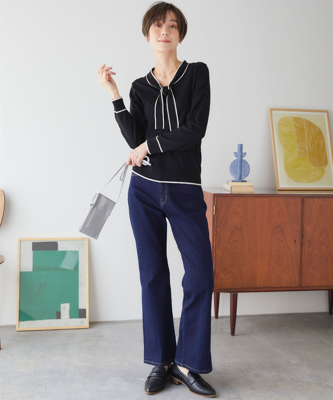 CROSS FUNCTION 《UVカット》おうちで洗える　ボウタイニットプルオーバー【CF/クロスファンクション】_sub_18