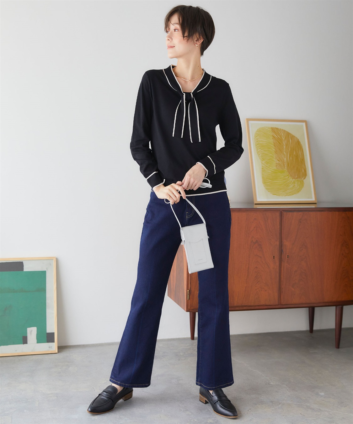 CROSS FUNCTION 《UVカット》おうちで洗える　ボウタイニットプルオーバー【CF/クロスファンクション】_sub_19