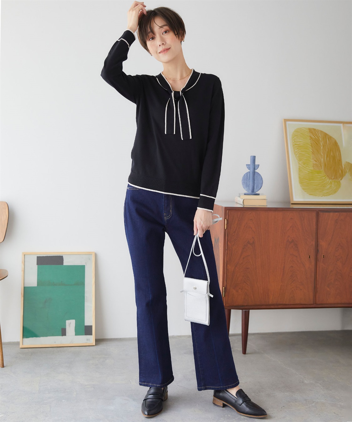 CROSS FUNCTION 《UVカット》おうちで洗える　ボウタイニットプルオーバー【CF/クロスファンクション】_sub_20