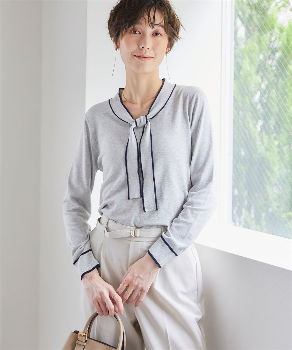 CROSS FUNCTION 《UVカット》おうちで洗える　ボウタイニットプルオーバー【CF/クロスファンクション】_sub_21