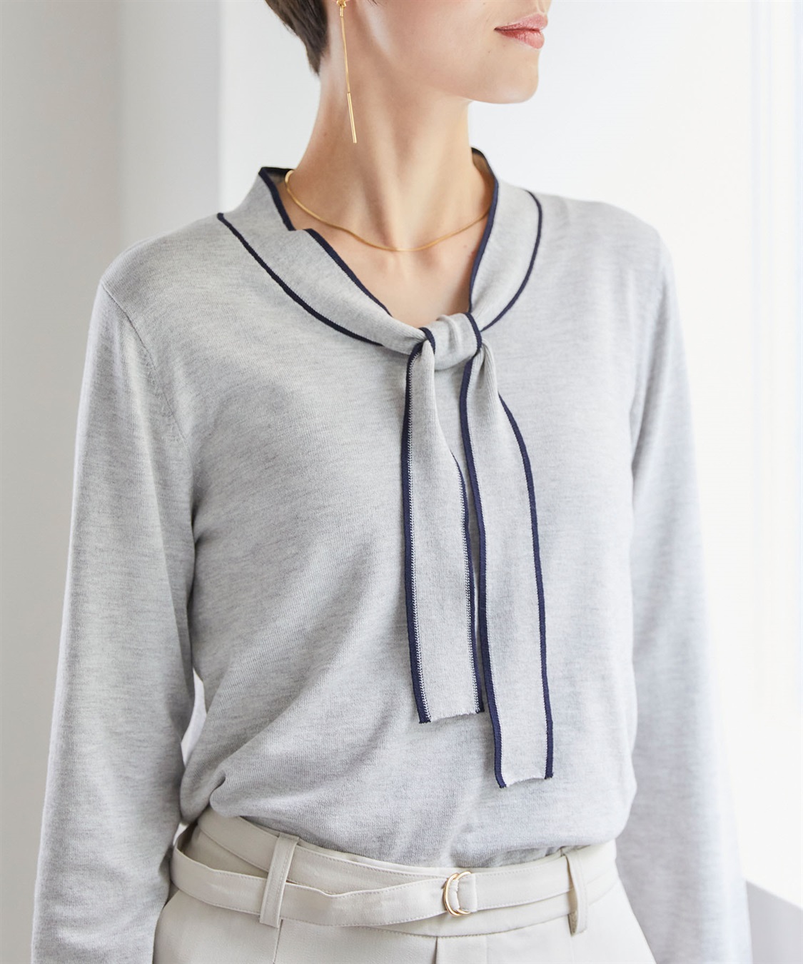 CROSS FUNCTION 《UVカット》おうちで洗える　ボウタイニットプルオーバー【CF/クロスファンクション】_sub_25