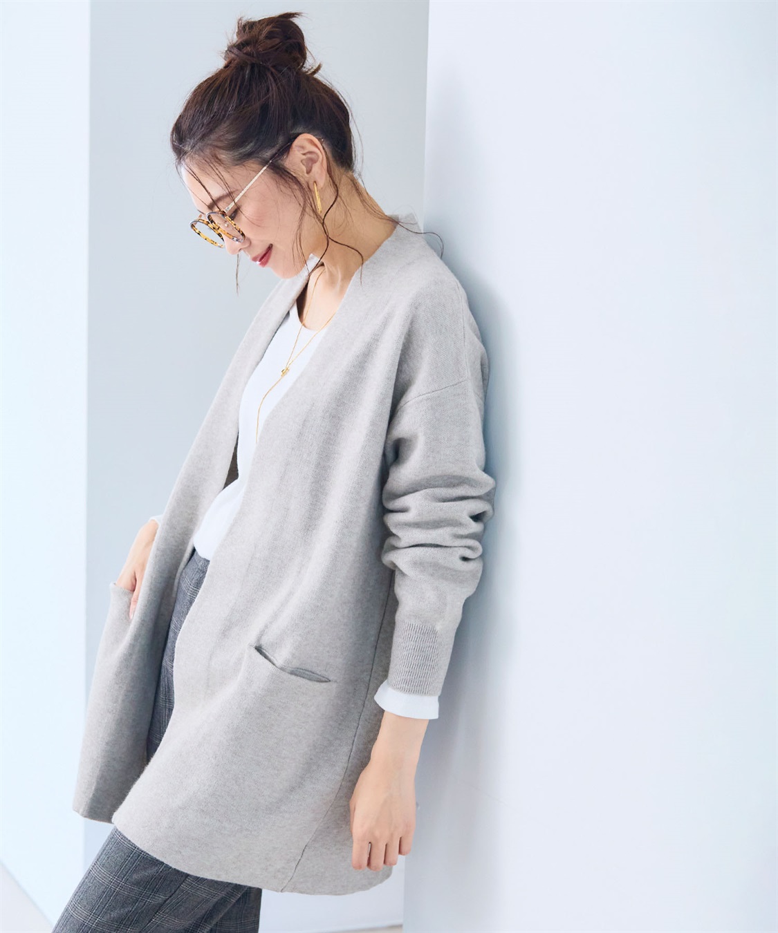 CROSS FUNCTION 《洗える》エブ楽 ノーカラーニットコーディガン【CF/クロスファンクション】_sub_6