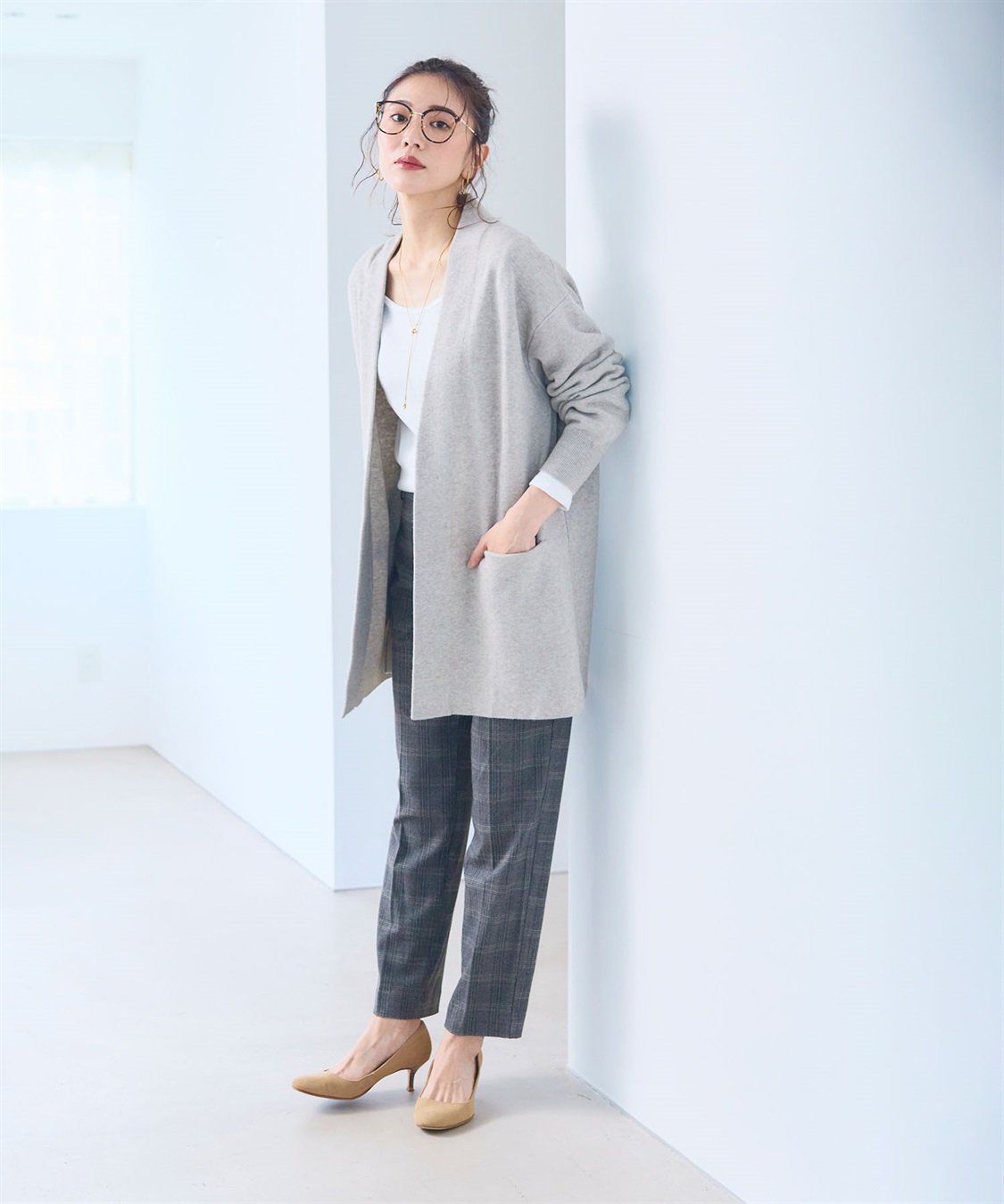 CROSS FUNCTION 《洗える》エブ楽 ノーカラーニットコーディガン【CF/クロスファンクション】_sub_7