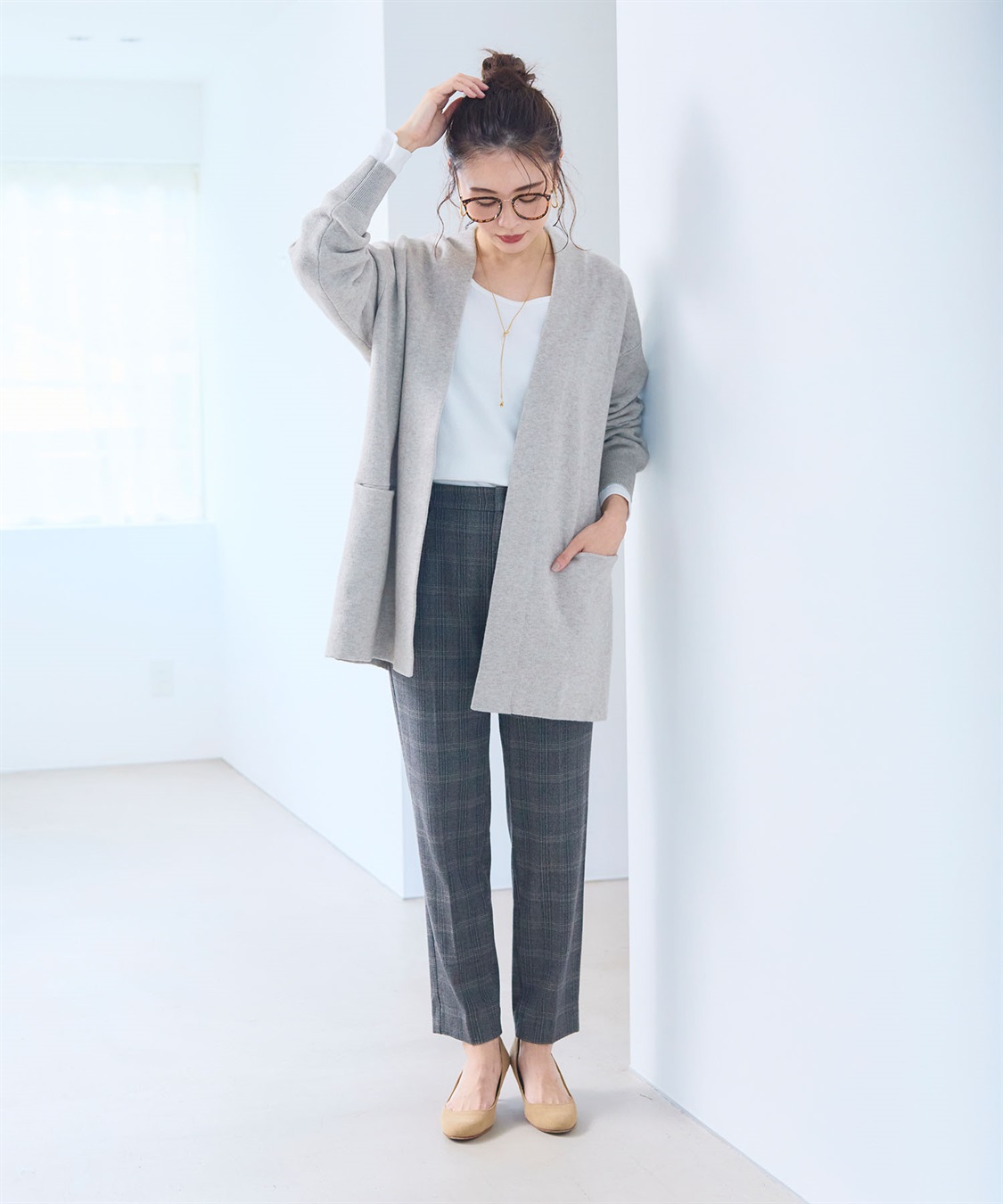 CROSS FUNCTION 《洗える》エブ楽 ノーカラーニットコーディガン【CF/クロスファンクション】_sub_8