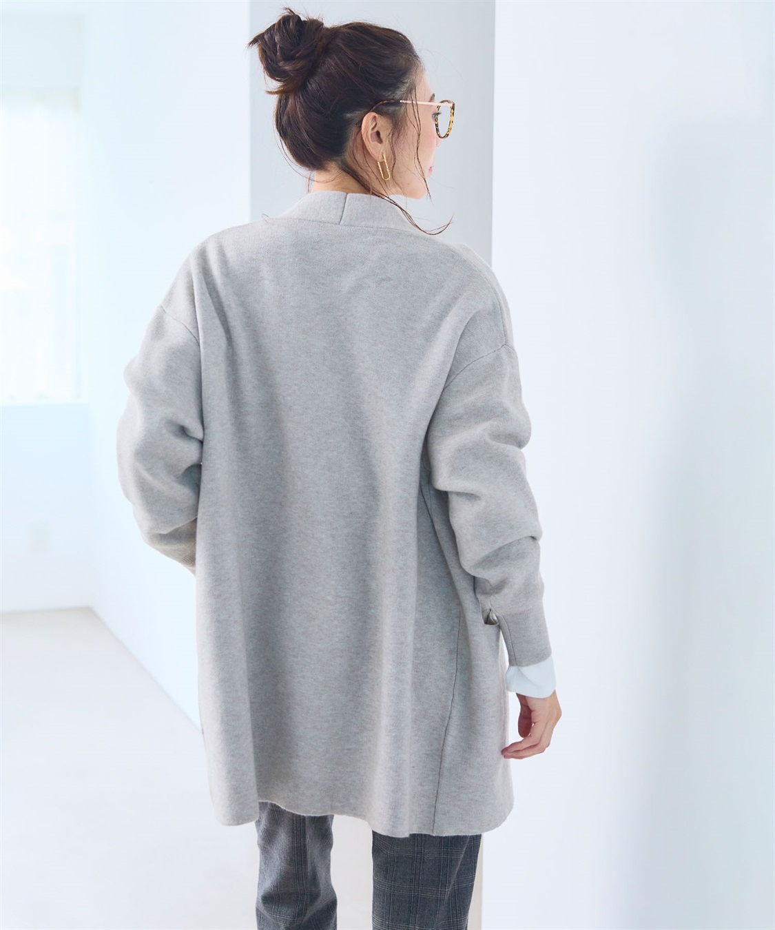 CROSS FUNCTION 《洗える》エブ楽 ノーカラーニットコーディガン【CF/クロスファンクション】_sub_9