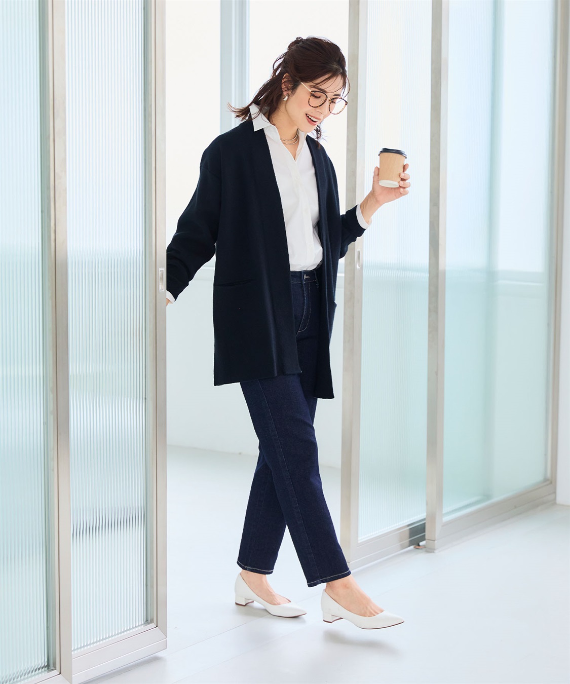 CROSS FUNCTION 《洗える》エブ楽 ノーカラーニットコーディガン【CF/クロスファンクション】_sub_13