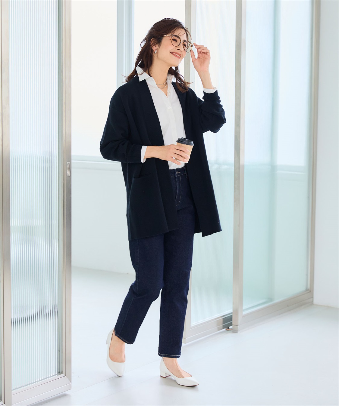 CROSS FUNCTION 《洗える》エブ楽 ノーカラーニットコーディガン【CF/クロスファンクション】_sub_14