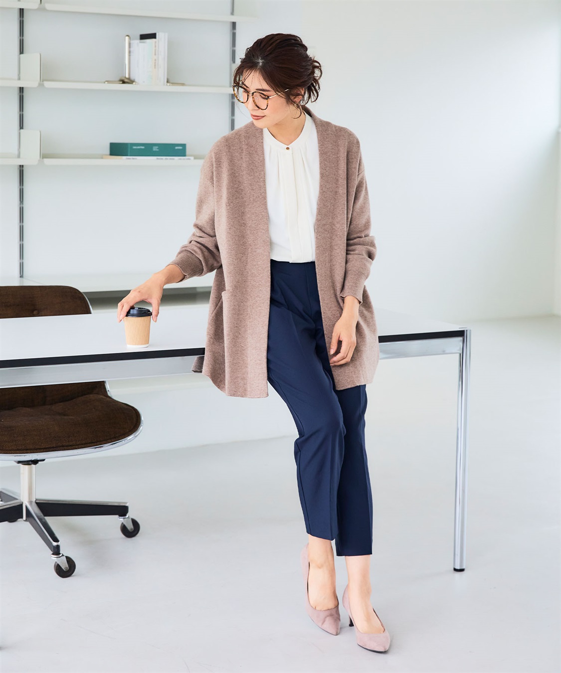 CROSS FUNCTION 《洗える》エブ楽 ノーカラーニットコーディガン【CF/クロスファンクション】_sub_19