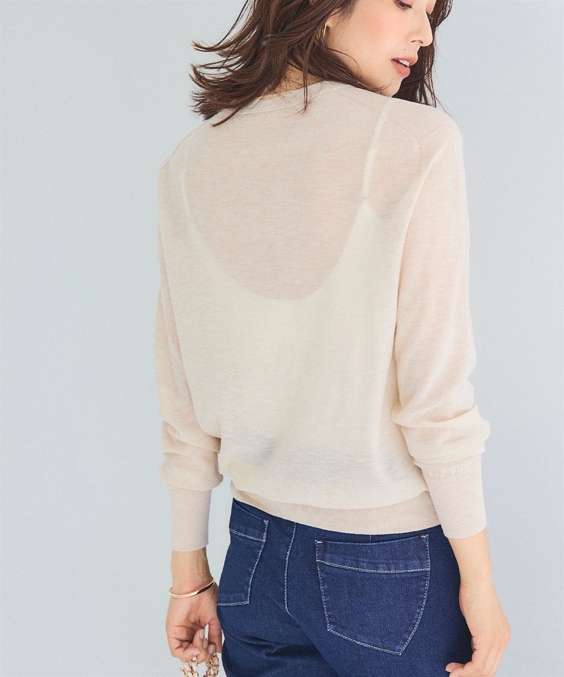 CROSS FUNCTION サマ美え シアークルー/ハイネックニットプルオーバー《洗える》【CF/クロスファンクション】_sub_4