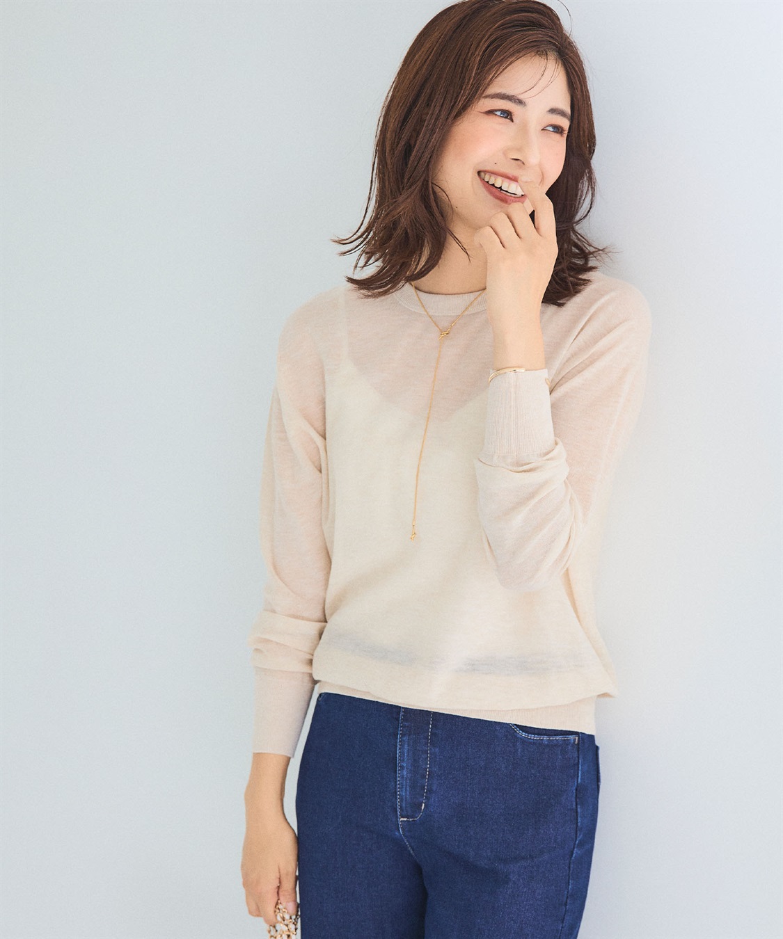 CROSS FUNCTION サマ美え シアークルー/ハイネックニットプルオーバー《洗える》【CF/クロスファンクション】_sub_16