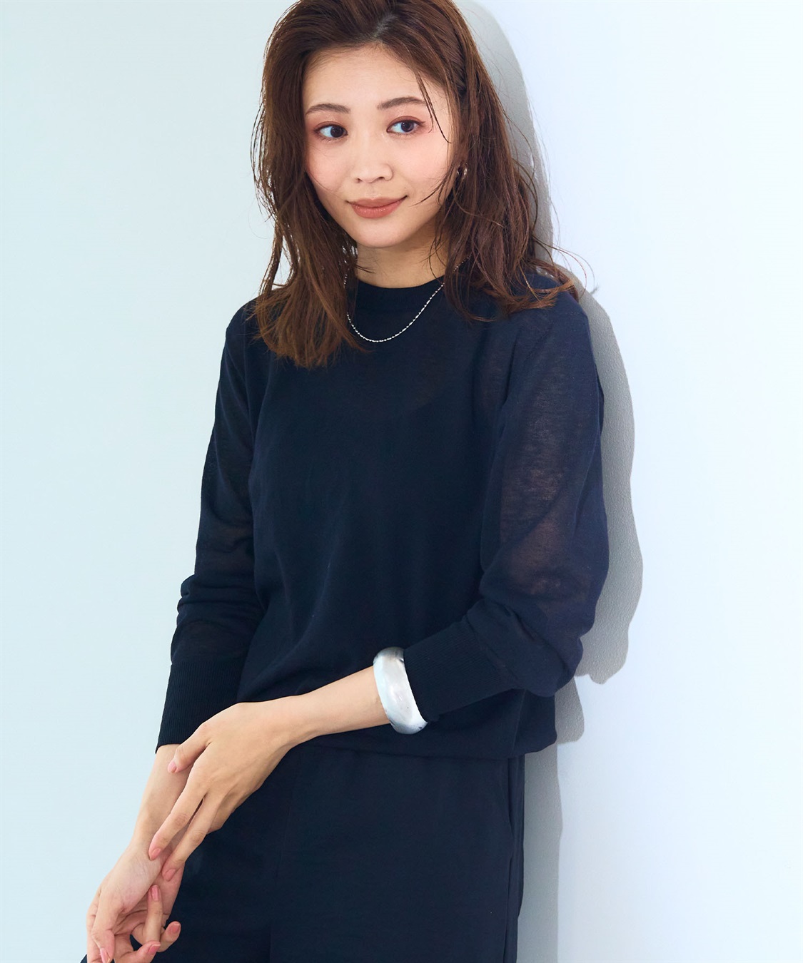 CROSS FUNCTION サマ美え シアークルー/ハイネックニットプルオーバー《洗える》【CF/クロスファンクション】_sub_19