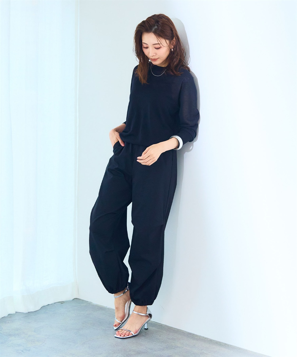 CROSS FUNCTION サマ美え シアークルー/ハイネックニットプルオーバー《洗える》【CF/クロスファンクション】_sub_21