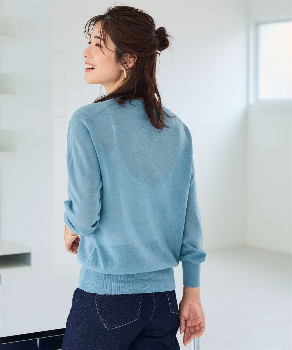CROSS FUNCTION サマ美え シアークルー/ハイネックニットプルオーバー《洗える》【CF/クロスファンクション】_sub_23