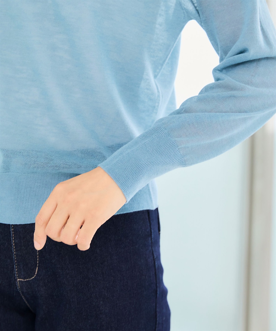 CROSS FUNCTION サマ美え シアークルー/ハイネックニットプルオーバー《洗える》【CF/クロスファンクション】_sub_28