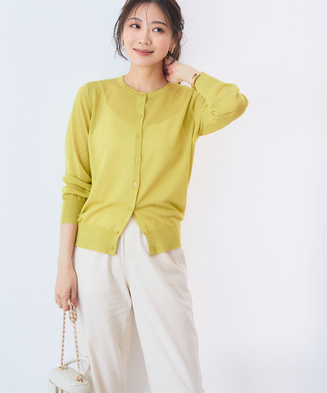 CROSS FUNCTION 《洗える》サマナチュラ シアークルーネックカーディガン【CF/クロスファンクション】_sub_5