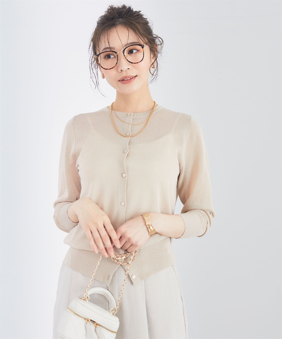 CROSS FUNCTION 《洗える》サマナチュラ シアークルーネックカーディガン【CF/クロスファンクション】_sub_6