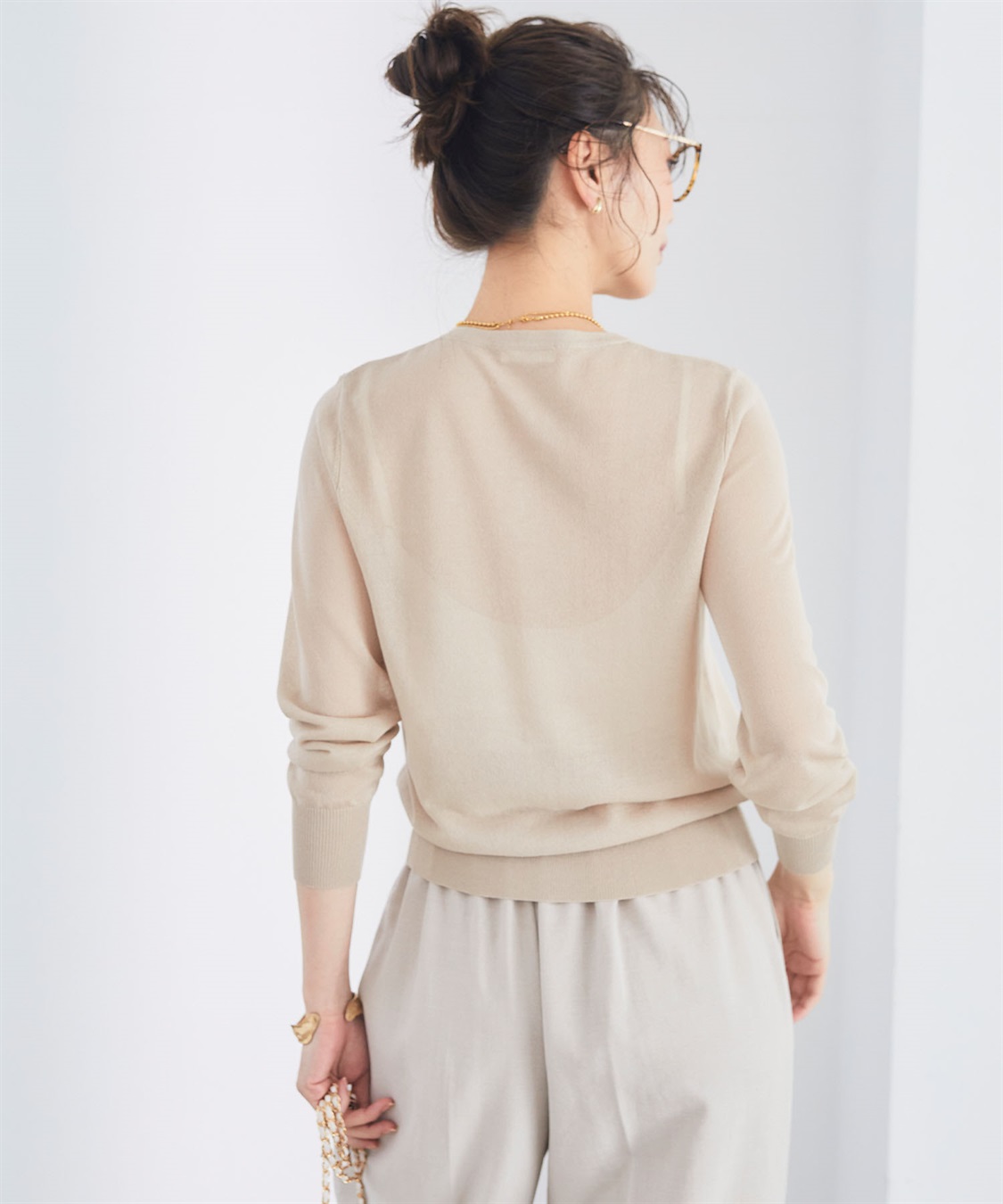 CROSS FUNCTION 《洗える》サマナチュラ シアークルーネックカーディガン【CF/クロスファンクション】_sub_8