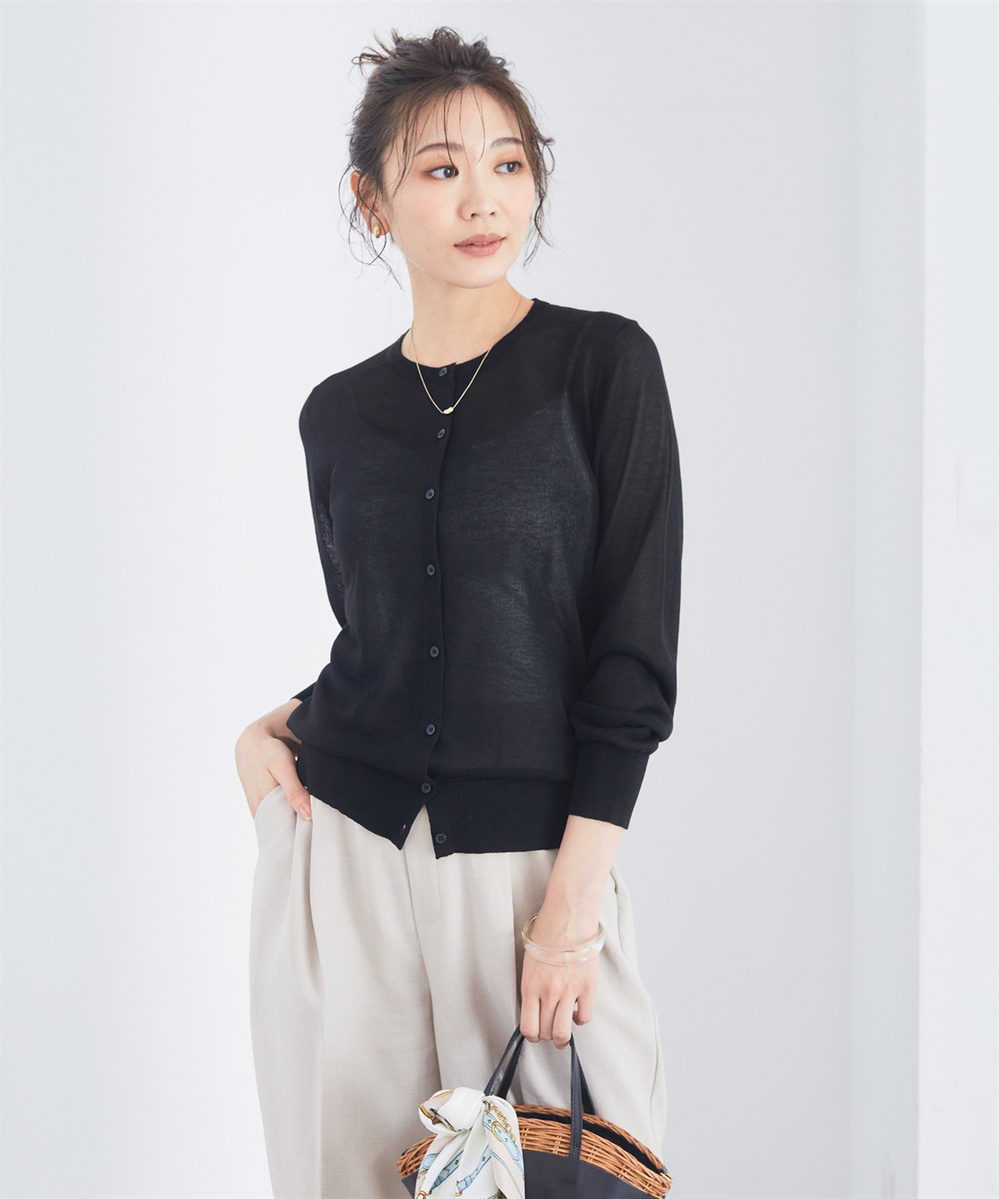 CROSS FUNCTION 《洗える》サマナチュラ シアークルーネックカーディガン【CF/クロスファンクション】_sub_14