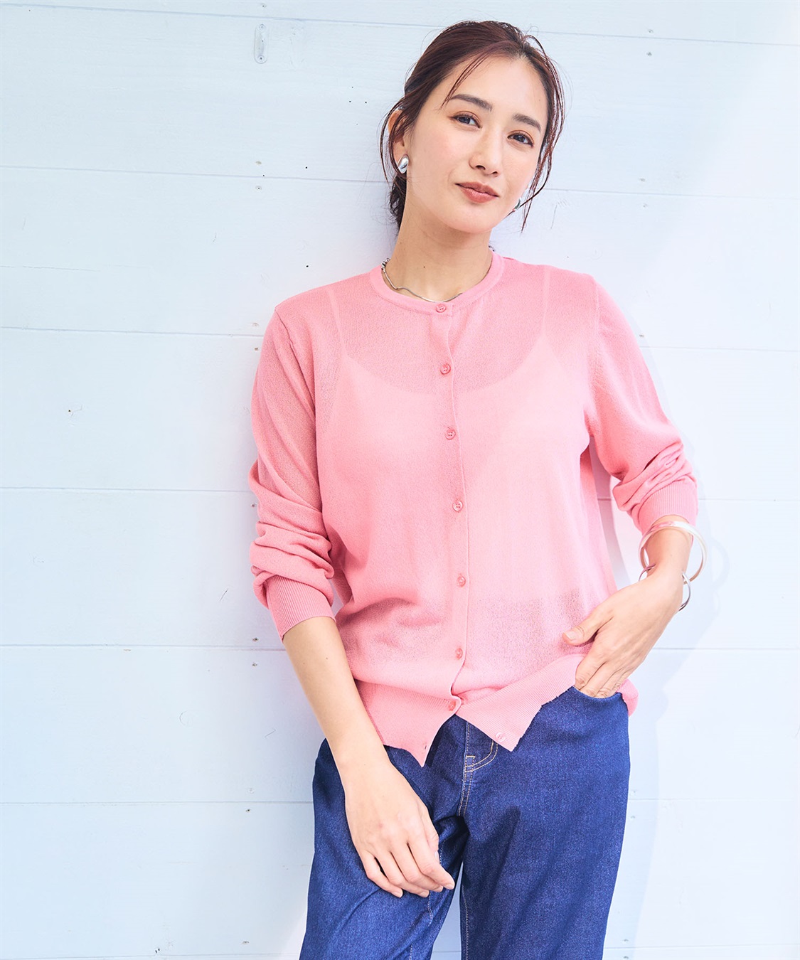 CROSS FUNCTION 《洗える》サマナチュラ シアークルーネックカーディガン【CF/クロスファンクション】_sub_20