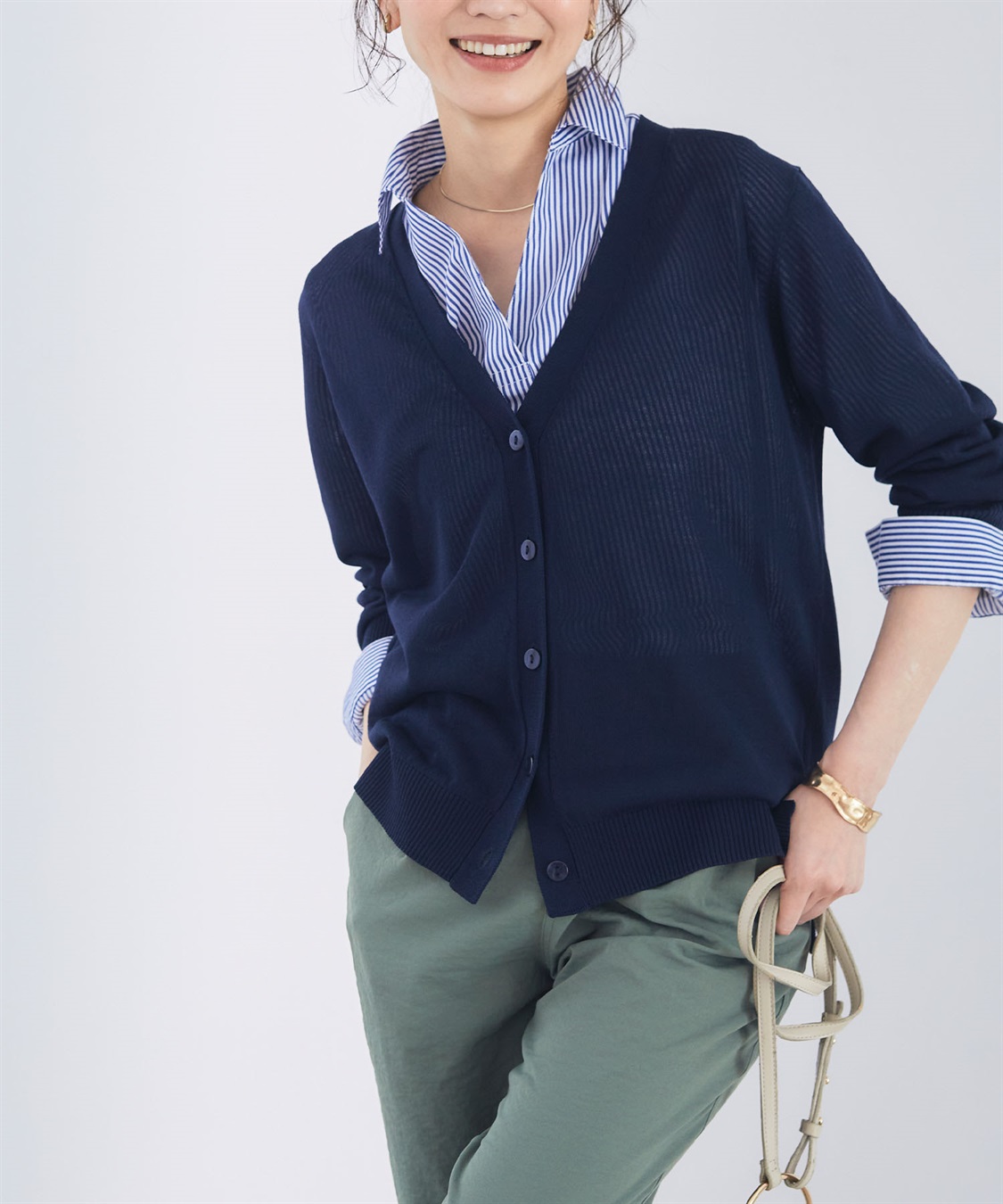 CROSS FUNCTION 《洗える》サマナチュラ シアーVネックカーディガン【CF/クロスファンクション】_sub_2