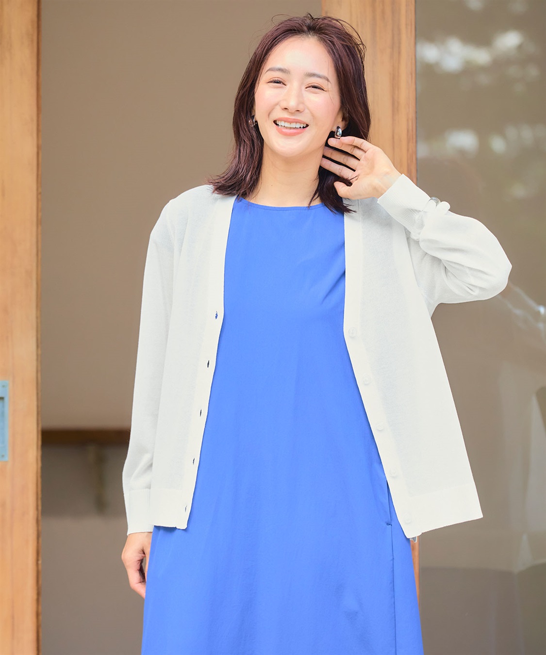 CROSS FUNCTION 《洗える》サマナチュラ シアーVネックカーディガン【CF/クロスファンクション】_sub_3