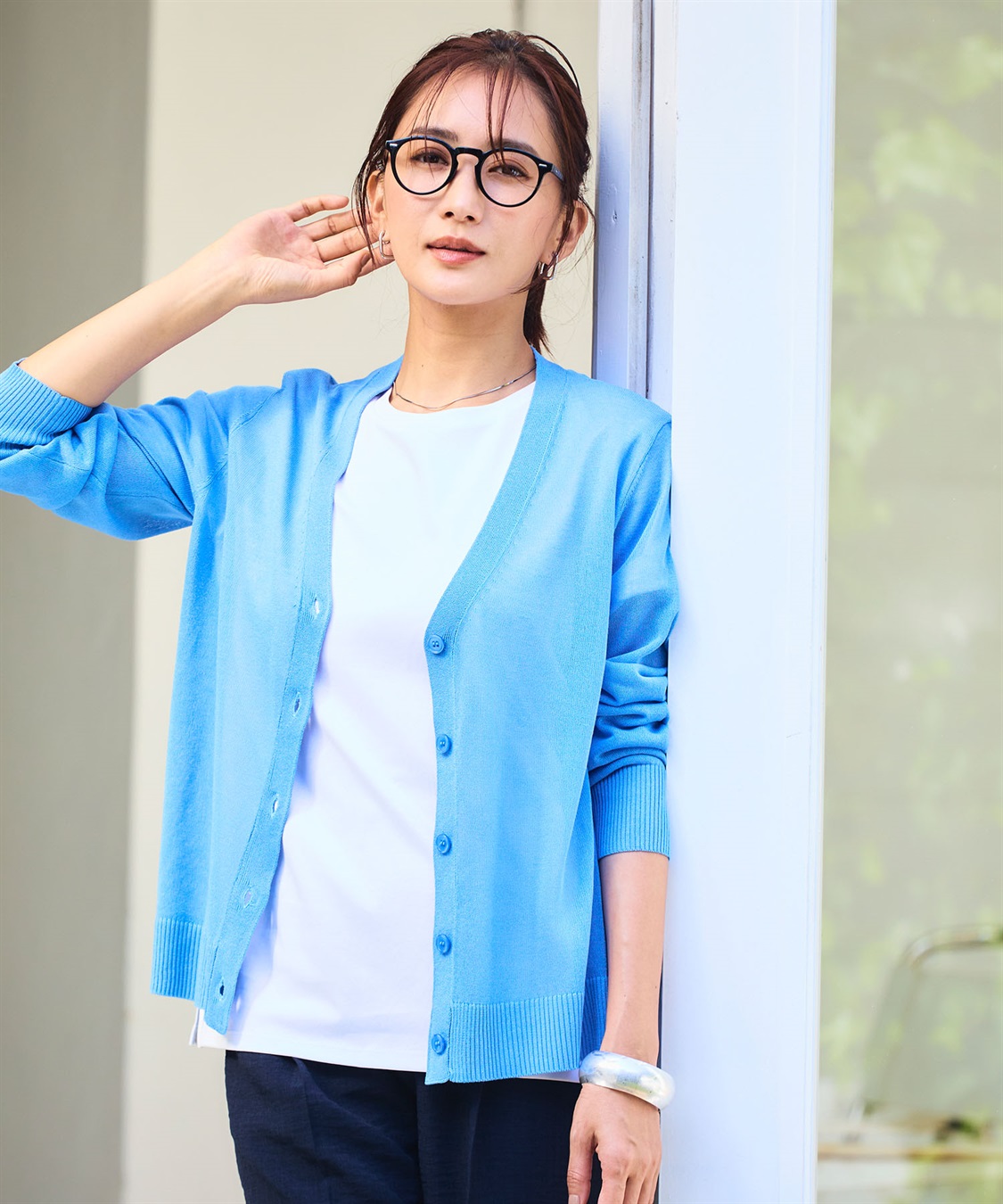 CROSS FUNCTION 《洗える》サマナチュラ シアーVネックカーディガン【CF/クロスファンクション】_sub_5