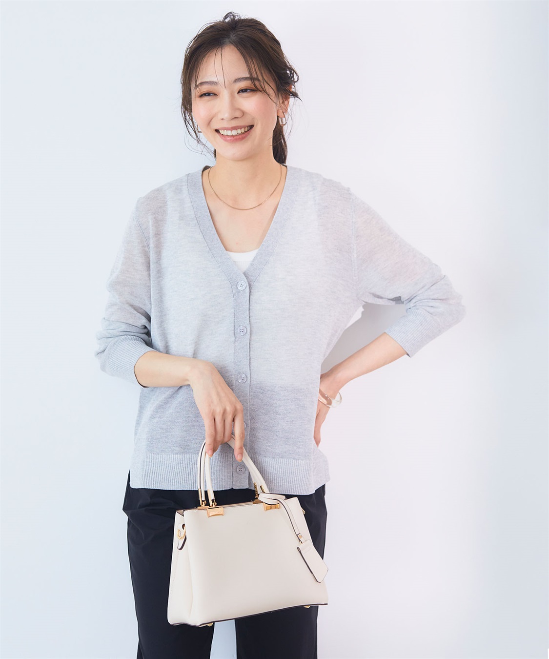 CROSS FUNCTION 《洗える》サマナチュラ シアーVネックカーディガン【CF/クロスファンクション】_sub_6