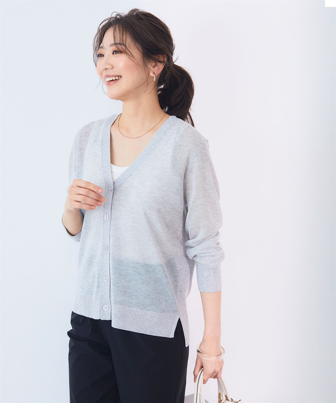 CROSS FUNCTION 《洗える》サマナチュラ シアーVネックカーディガン【CF/クロスファンクション】_sub_7