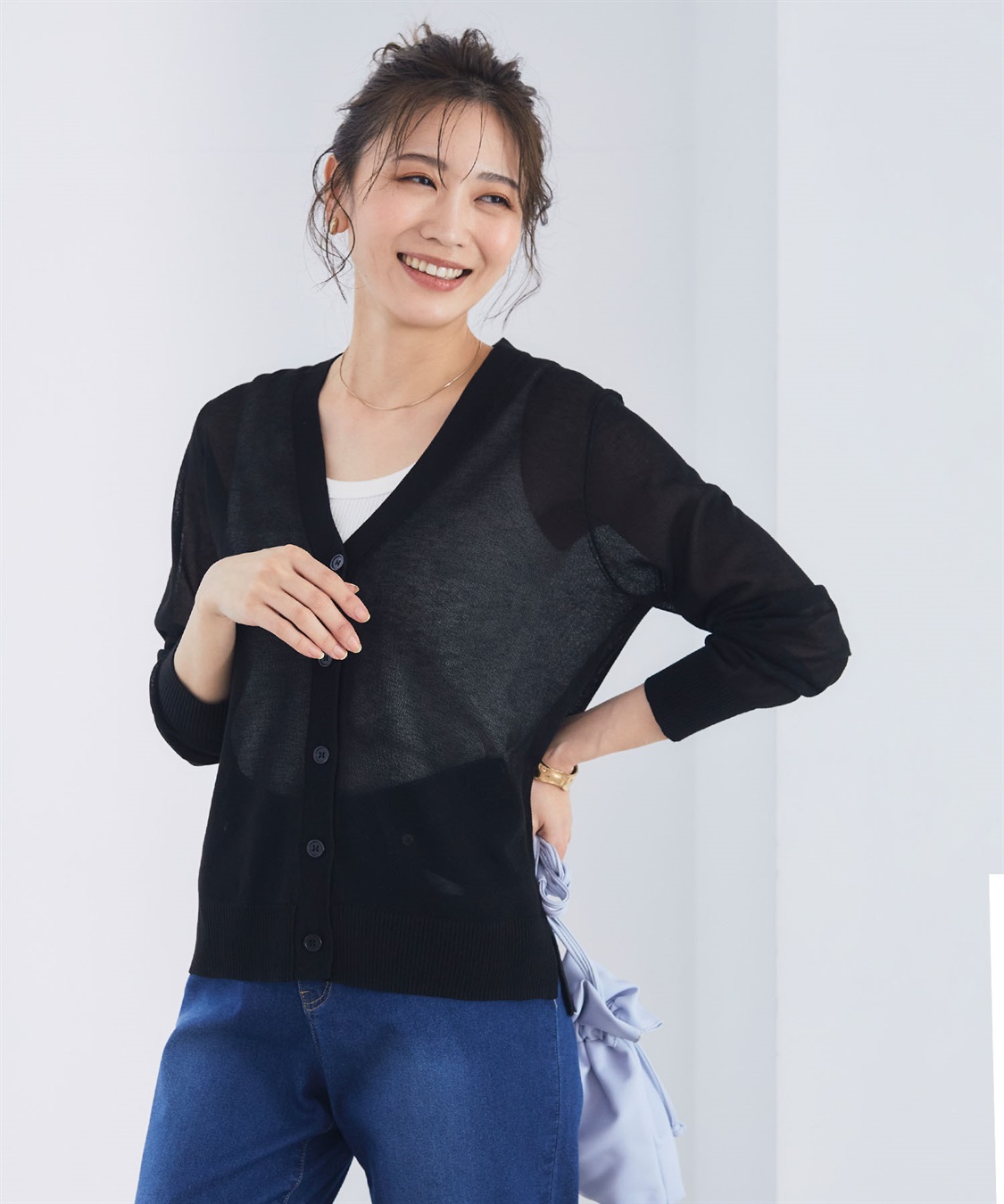 CROSS FUNCTION 《洗える》サマナチュラ シアーVネックカーディガン【CF/クロスファンクション】_sub_10