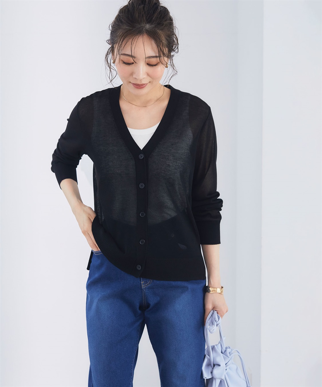 CROSS FUNCTION 《洗える》サマナチュラ シアーVネックカーディガン【CF/クロスファンクション】_sub_11