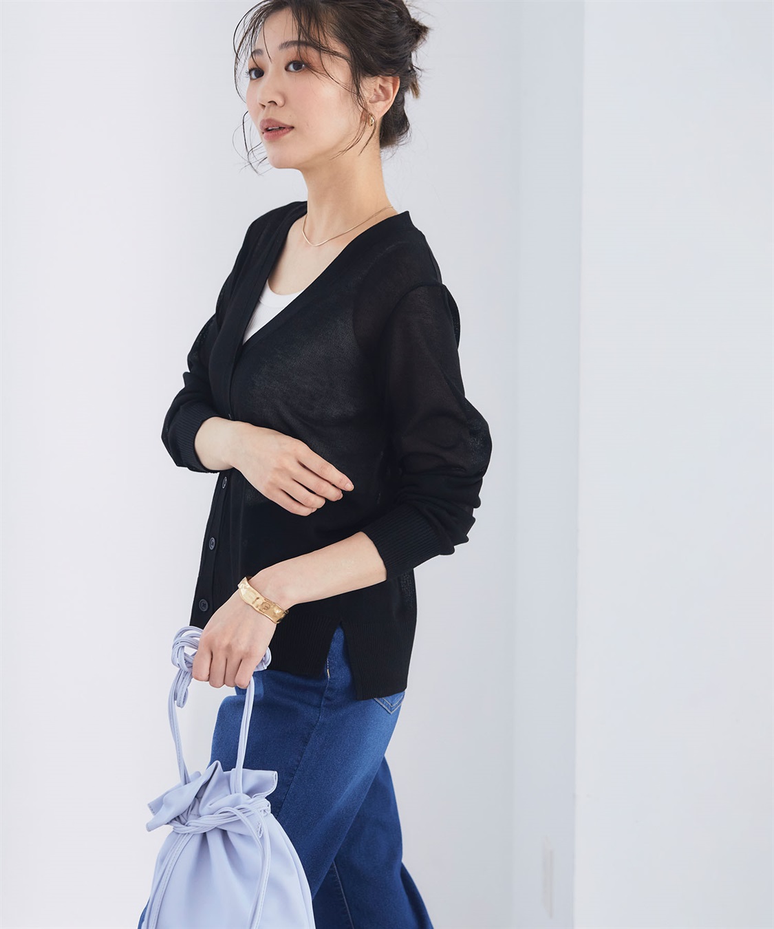 CROSS FUNCTION 《洗える》サマナチュラ シアーVネックカーディガン【CF/クロスファンクション】_sub_12