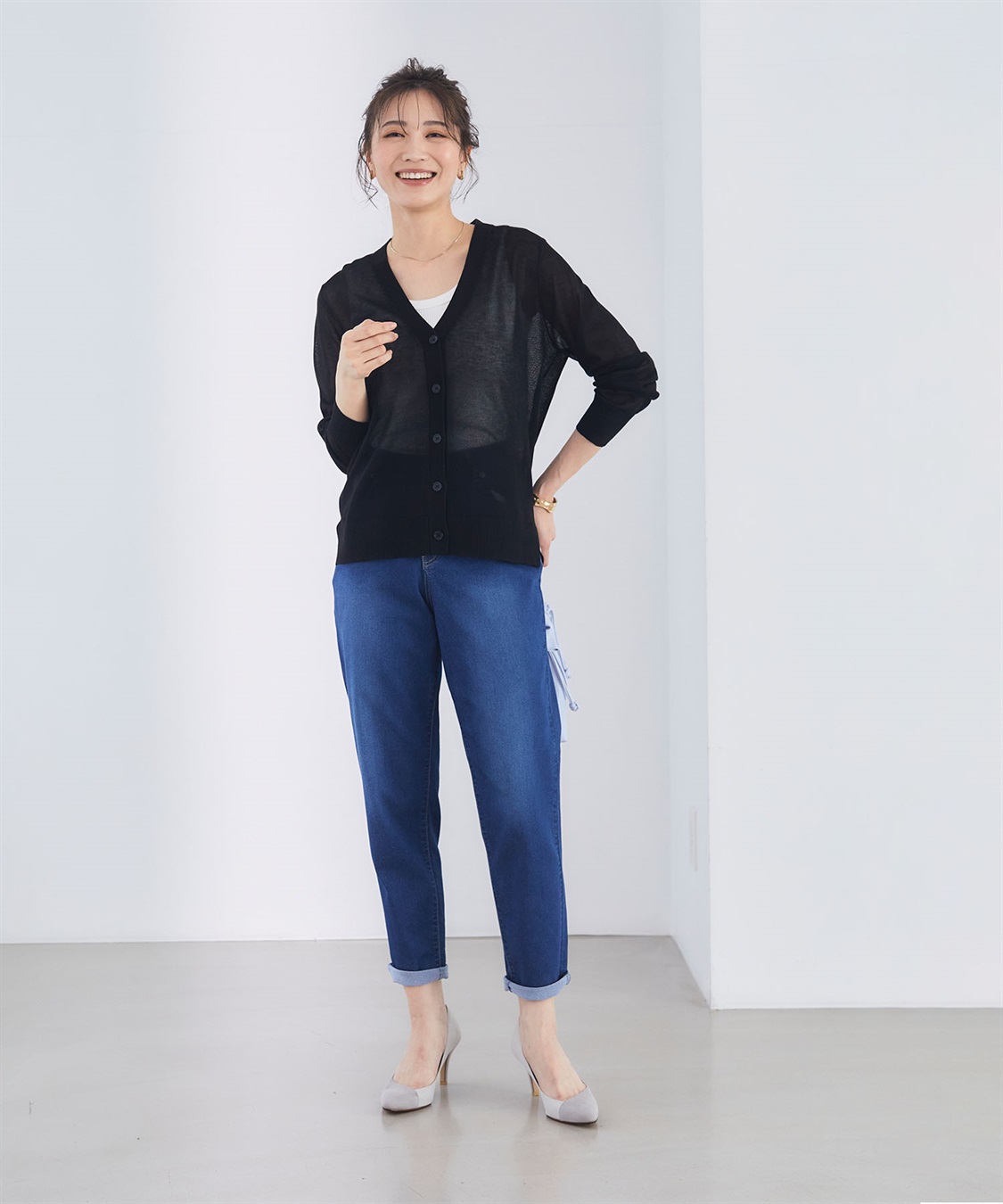 CROSS FUNCTION 《洗える》サマナチュラ シアーVネックカーディガン【CF/クロスファンクション】_sub_13