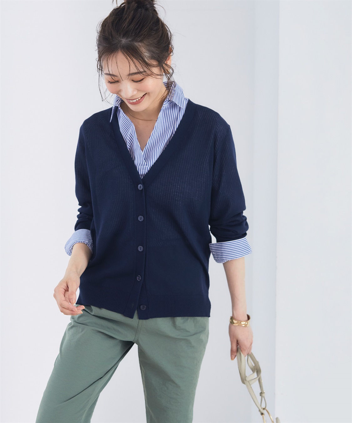 CROSS FUNCTION 《洗える》サマナチュラ シアーVネックカーディガン【CF/クロスファンクション】_sub_15