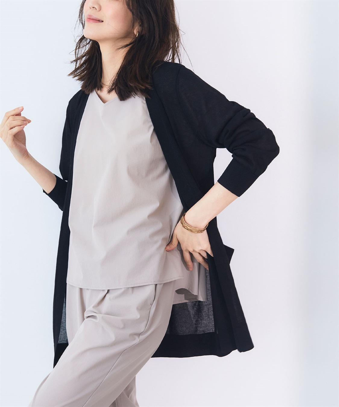 CROSS FUNCTION 《洗える》サマナチュラ シアーロングトッパーカーディガン【CF/クロスファンクション】_sub_2