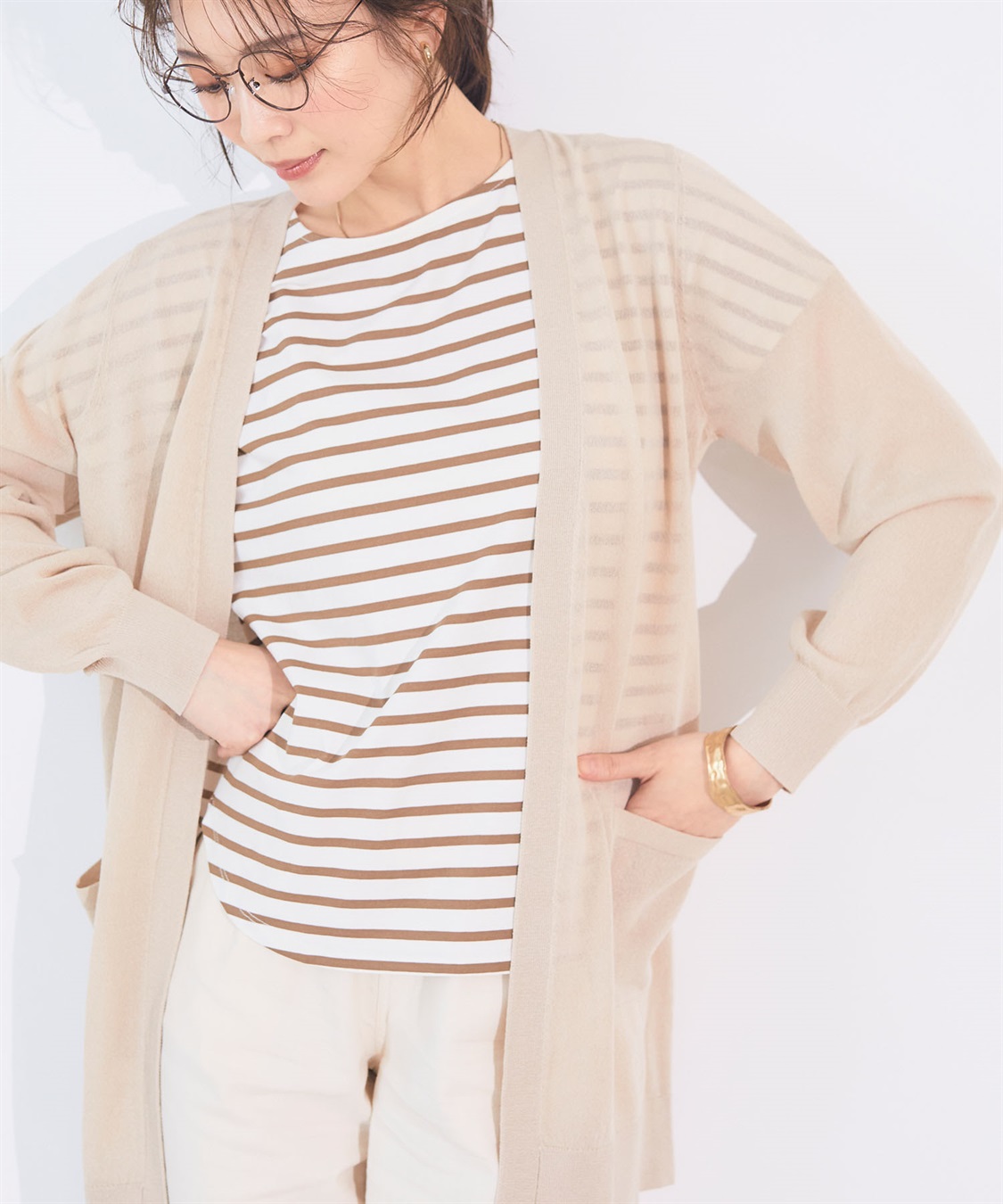 CROSS FUNCTION 《洗える》サマナチュラ シアーロングトッパーカーディガン【CF/クロスファンクション】_sub_4