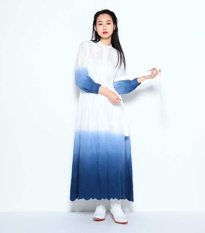 フラワー刺繍グラデーション長袖ワンピース Js Junko Shimada クロスプラス公式通販サイト