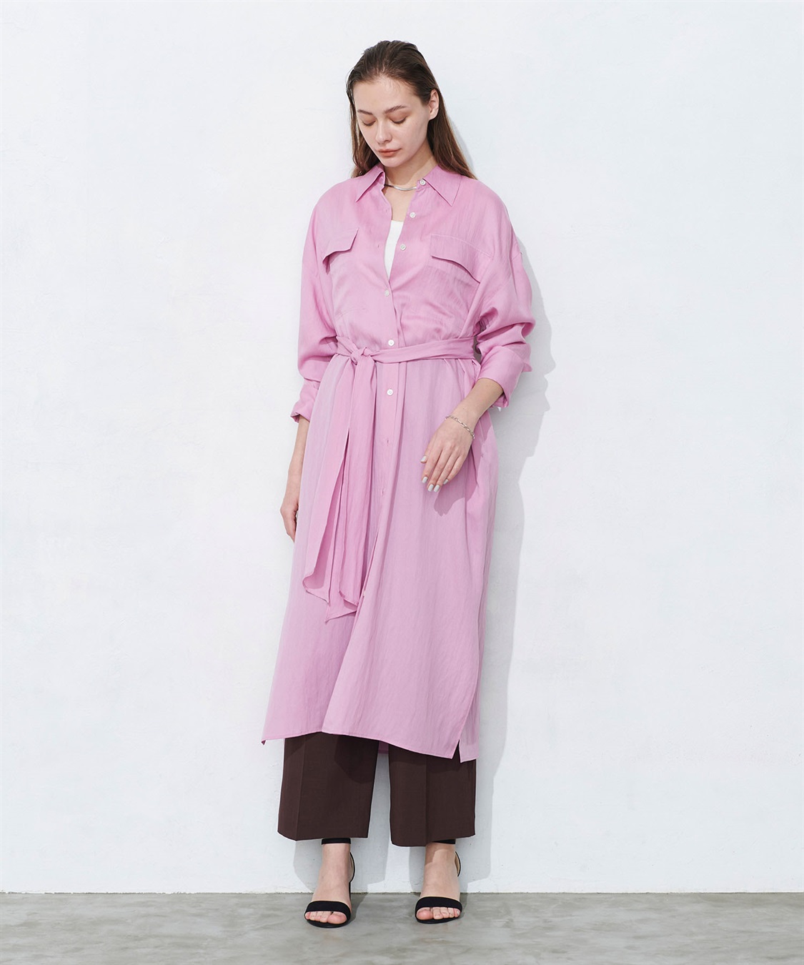 ロングシャツワンピース