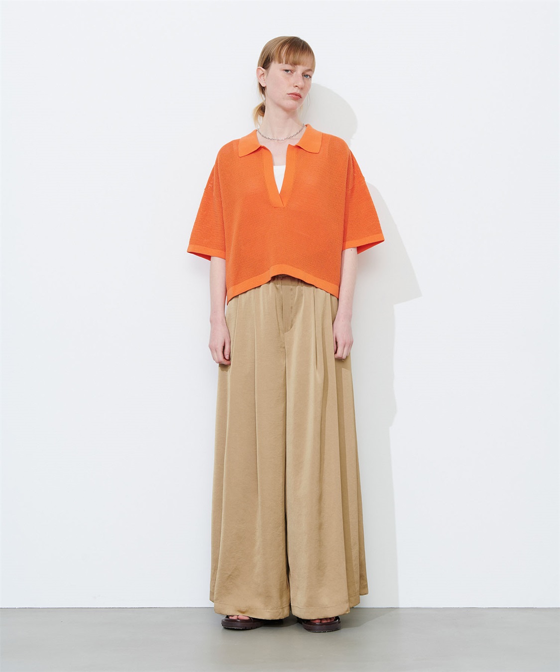 サテンワイドパンツ N.O.R.C|クロスプラス公式通販サイト