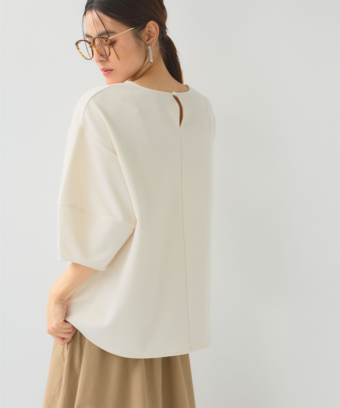 CROSS FUNCTION 《UV/シワになりにくい》サマ美え ジョーゼットバルーンスリーブトップス_sub_7