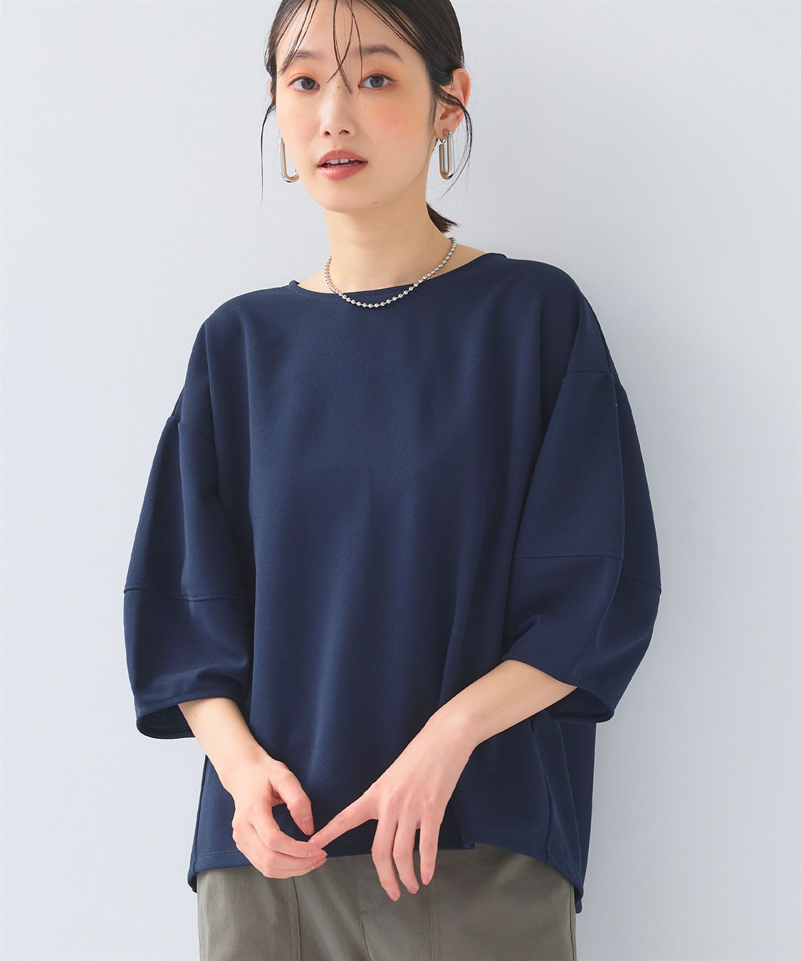 CROSS FUNCTION 《UV/シワになりにくい》サマ美え ジョーゼットバルーンスリーブトップス_sub_14