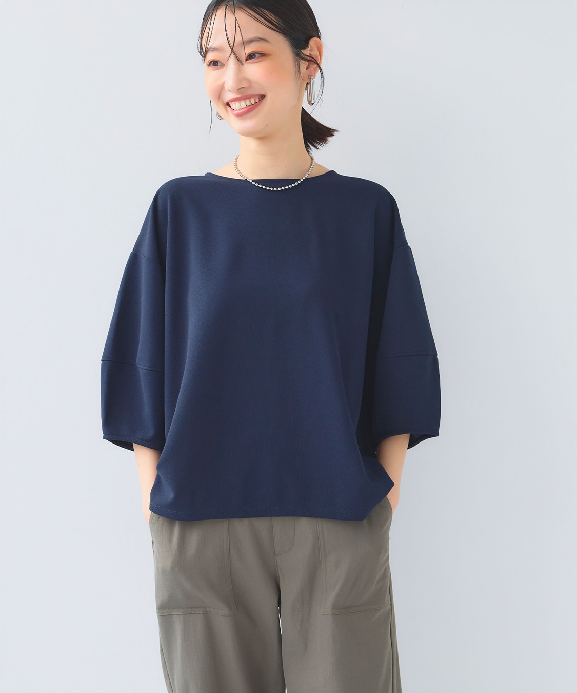 CROSS FUNCTION 《UV/シワになりにくい》サマ美え ジョーゼットバルーンスリーブトップス_sub_15