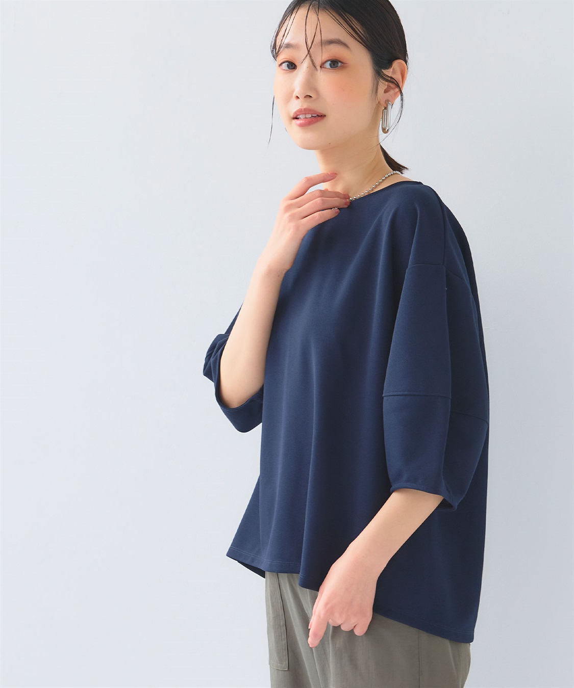 CROSS FUNCTION 《UV/シワになりにくい》サマ美え ジョーゼットバルーンスリーブトップス_sub_16