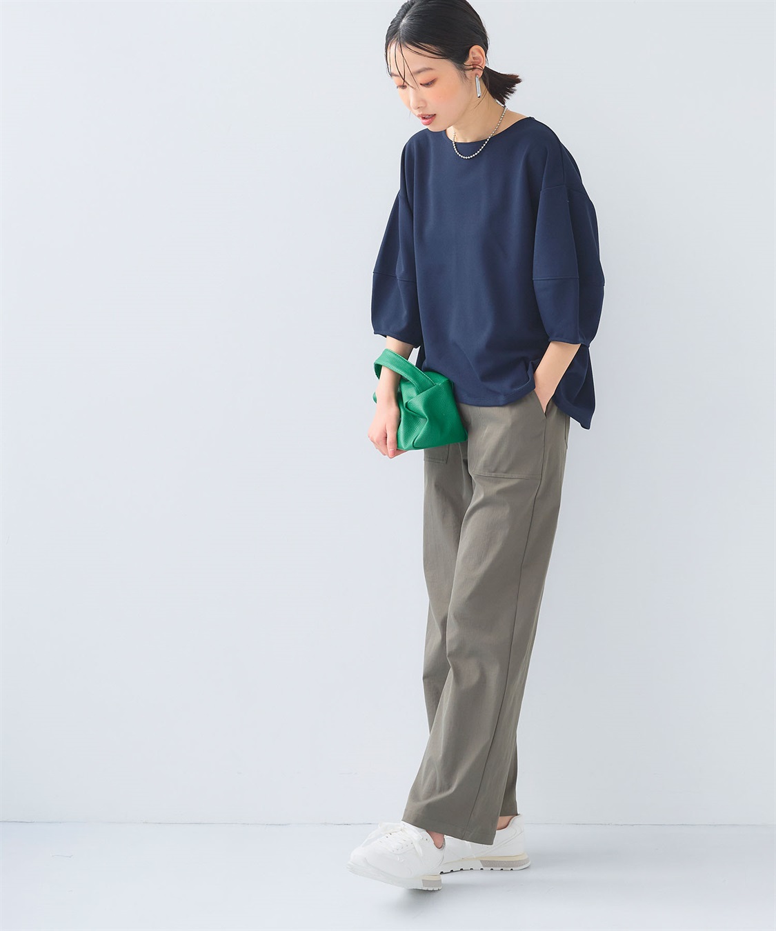 CROSS FUNCTION 《UV/シワになりにくい》サマ美え ジョーゼットバルーンスリーブトップス_sub_17