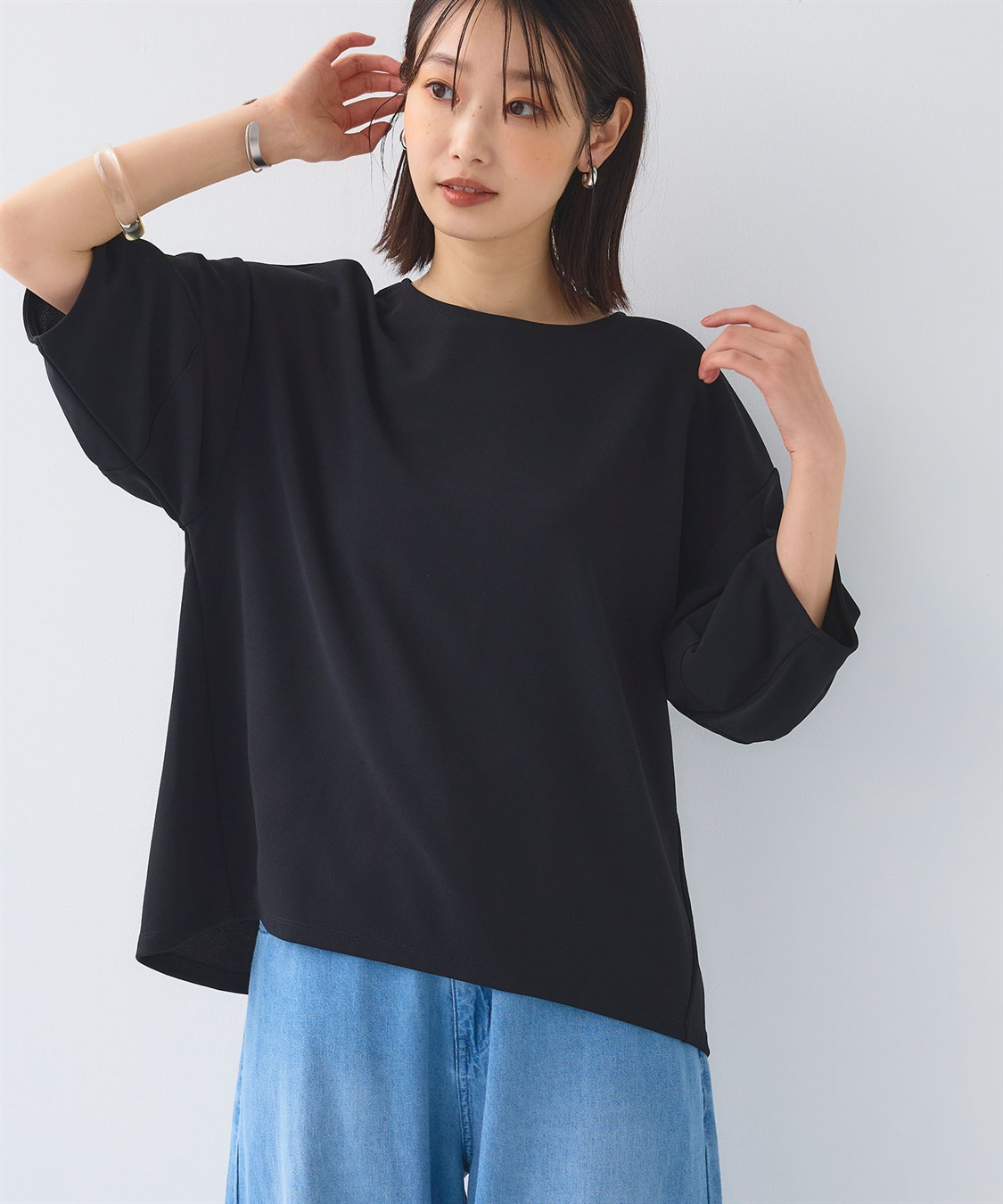 CROSS FUNCTION 《UV/シワになりにくい》サマ美え ジョーゼットバルーンスリーブトップス_sub_19