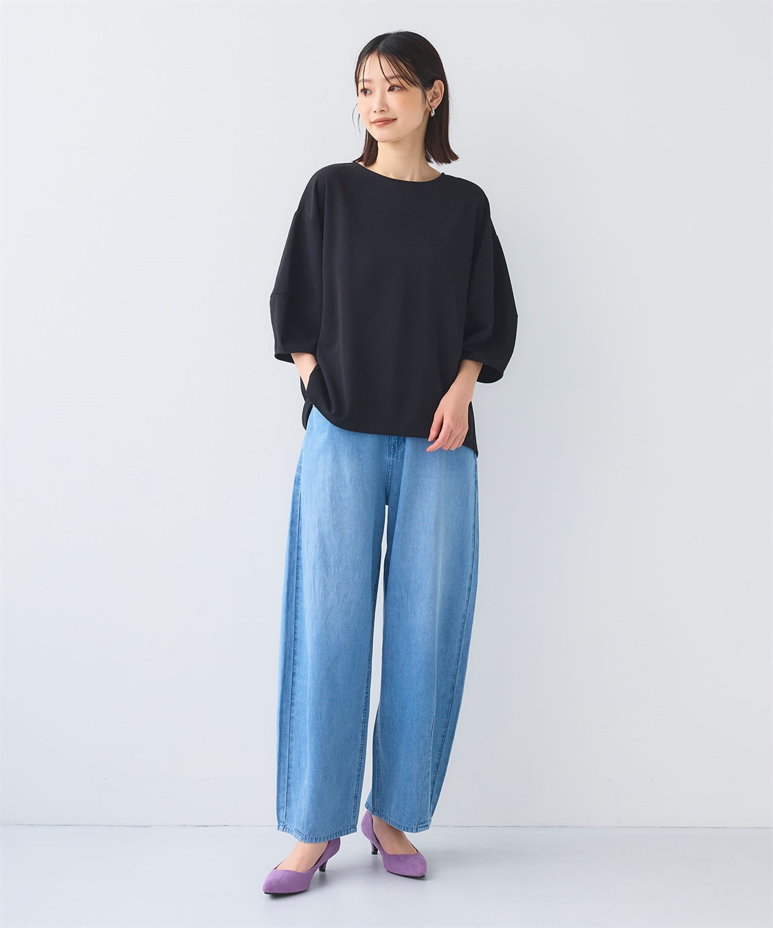 CROSS FUNCTION 《UV/シワになりにくい》サマ美え ジョーゼットバルーンスリーブトップス_sub_24