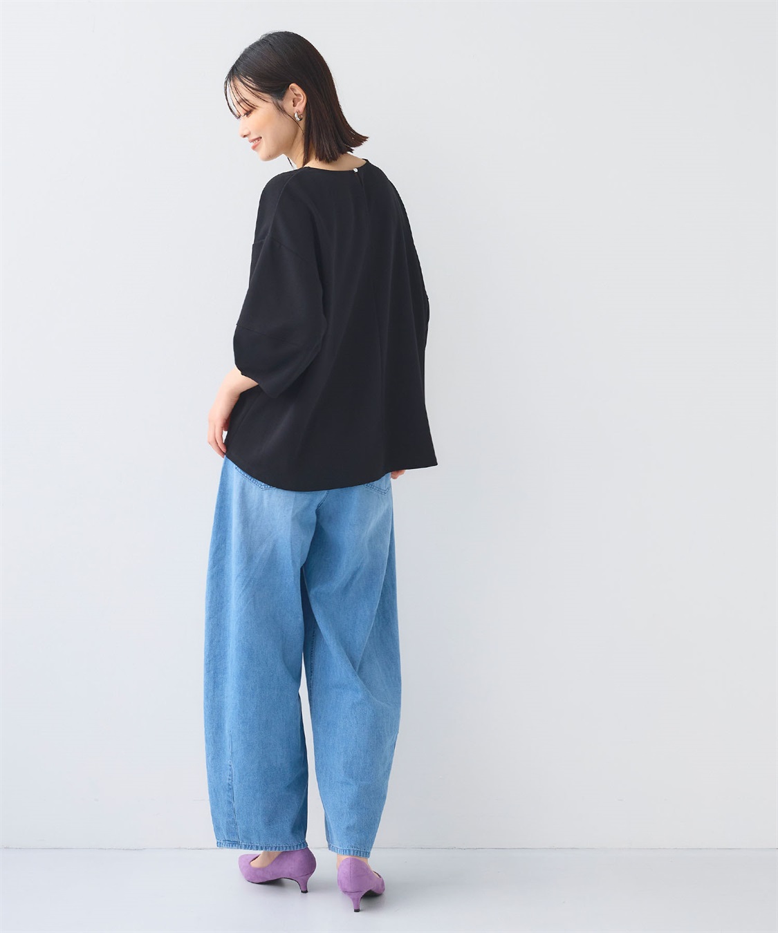 CROSS FUNCTION 《UV/シワになりにくい》サマ美え ジョーゼットバルーンスリーブトップス_sub_26