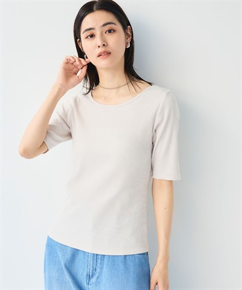 CROSS FUNCTION 《UVカット》エブ楽 前後2wayテレコ５分袖Tシャツ_subthumb_2