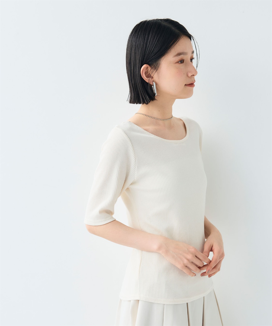 CROSS FUNCTION 《UVカット》エブ楽 前後2wayテレコ５分袖Tシャツ_sub_4