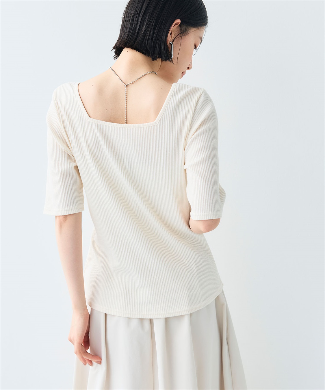 CROSS FUNCTION 《UVカット》エブ楽 前後2wayテレコ５分袖Tシャツ_sub_5