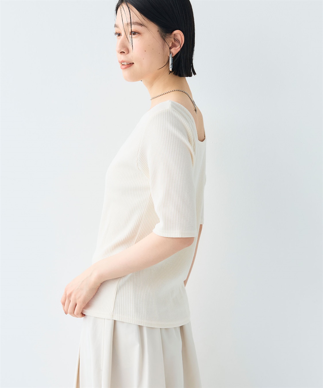 CROSS FUNCTION 《UVカット》エブ楽 前後2wayテレコ５分袖Tシャツ_sub_6